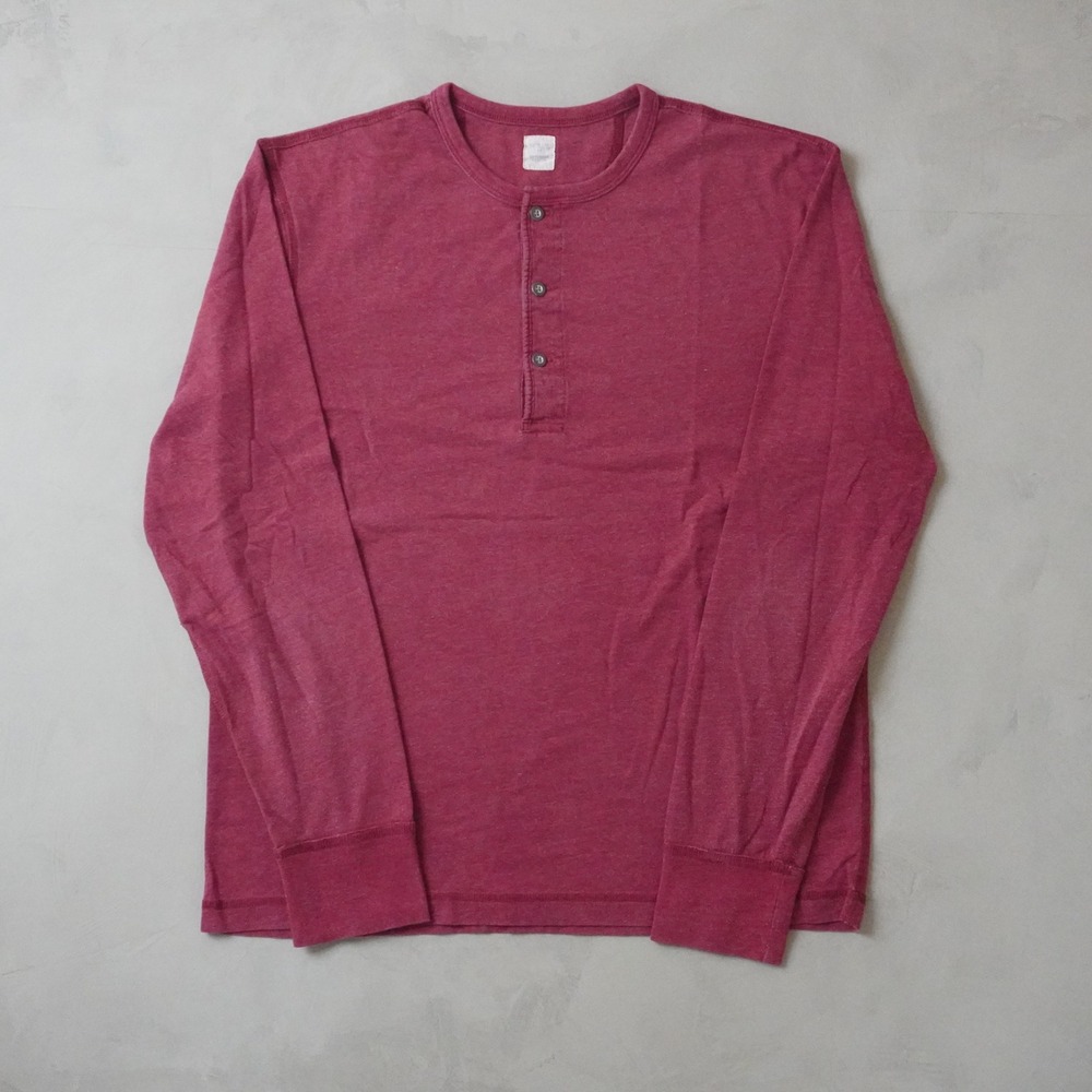 J. Crew Henley Shirt Medium Red Long Sleeve Cotton Blend